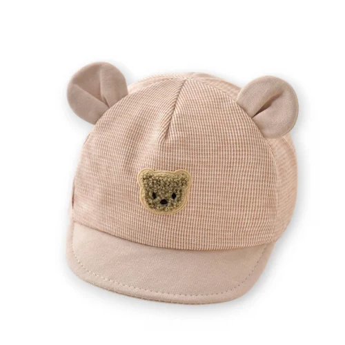 Mũ lưỡi trai đính hình Gấu nhỏ dễ thương - Màu khaki