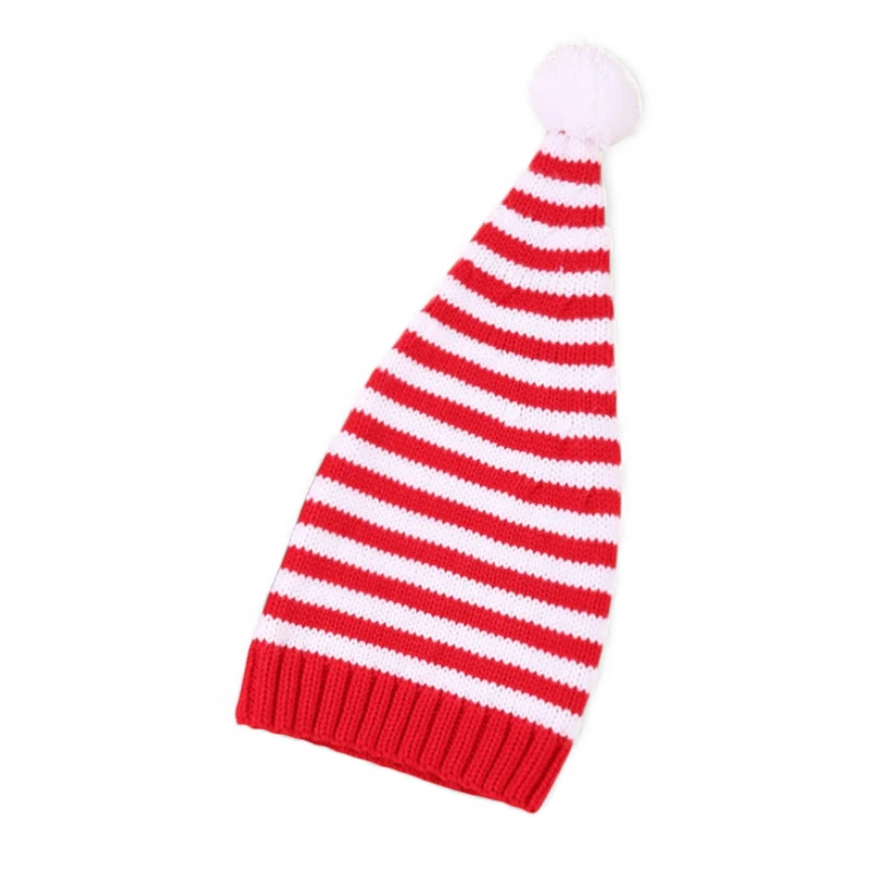 Mũ len Yêu tinh Giáng Sinh sọc đỏ trắng cho bé