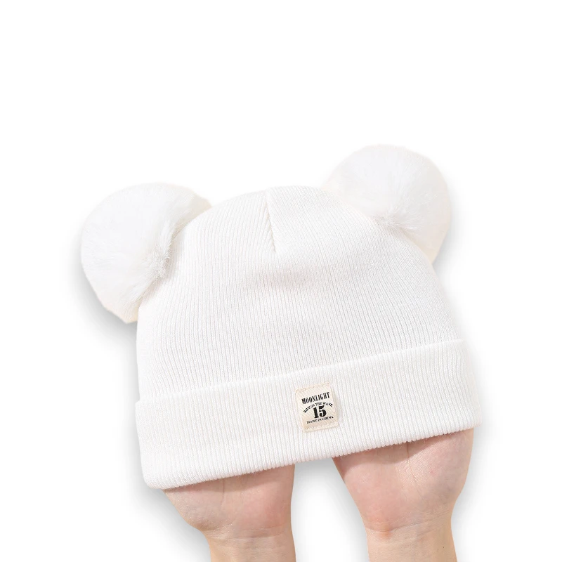 Mũ len beanie tai gấu 2 quả bông MOONLIGHT 15 - Ảnh 6