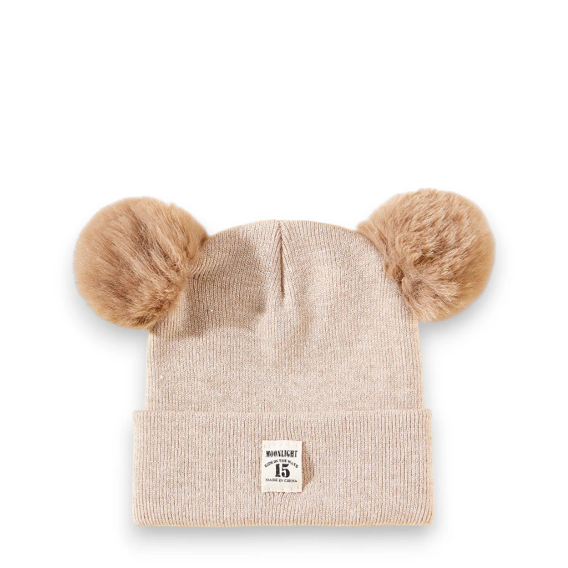 Mũ len beanie tai gấu 2 quả bông MOONLIGHT 15 - Ảnh 3