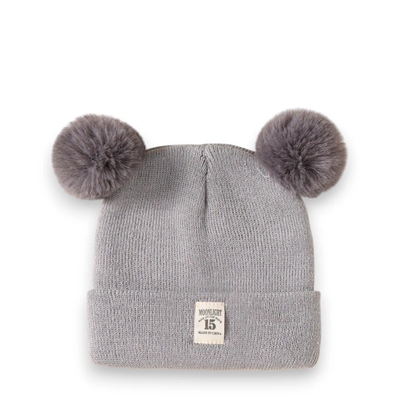 Mũ len beanie tai gấu 2 quả bông MOONLIGHT 15 - Ảnh 2