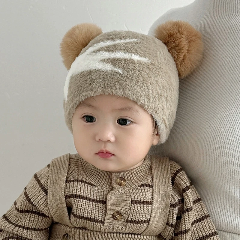 Mũ lông tai gấu họa tiết ngôi sao cho bé - Ảnh 3