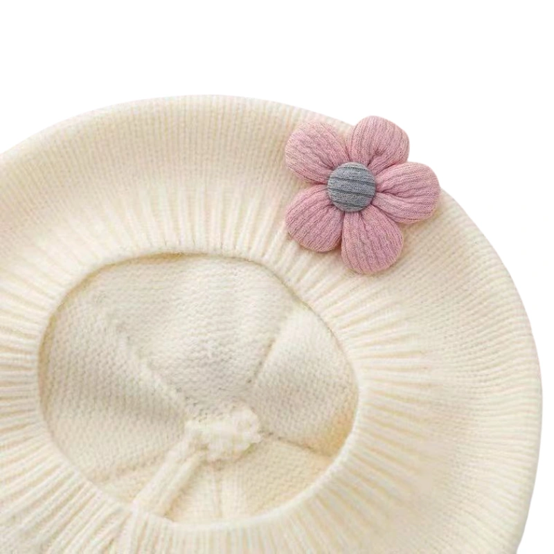 Mũ nồi len đính hoa cá tính cho bé gái - Ảnh 4