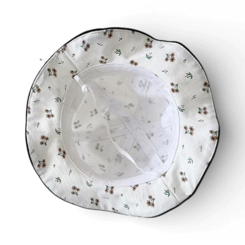 Mũ bucket họa tiết hoa nhí đính Cherry cho bé gái - Ảnh 6