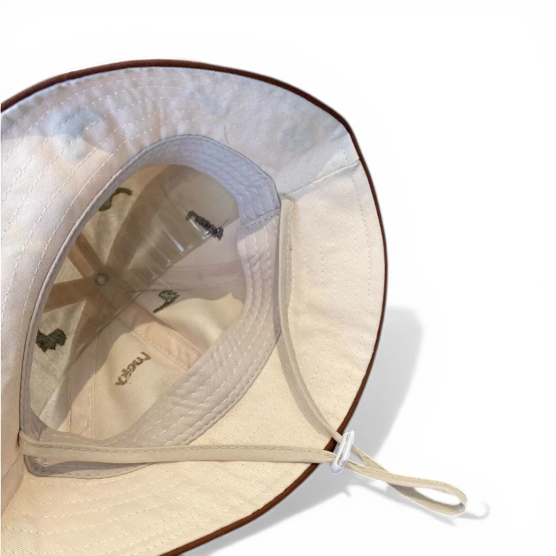 Mũ bucket Khủng long nhí Ohaier thêu chữ Lucky phong cách Hàn Quốc - Ảnh 4