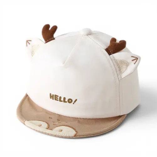 Mũ lưỡi trai mềm sừng Hươu Hello dễ thương cho bé